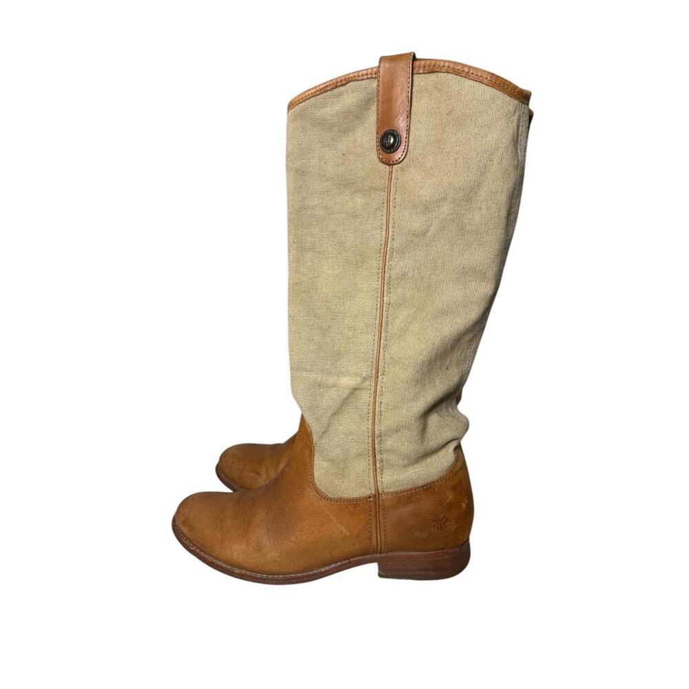 Frye Tan and Cream Over the Knee Boots